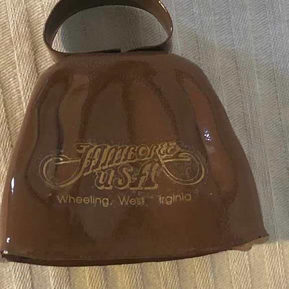 Jamboree Wheeling, West Virginia USA Brown Metal Cowbell & Brown Wooden Miniatur - Picture 2 of 10